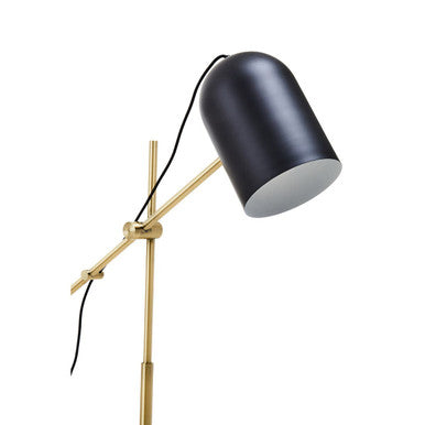 Equipoise Black & Brass Floor Lamp With Marble Base