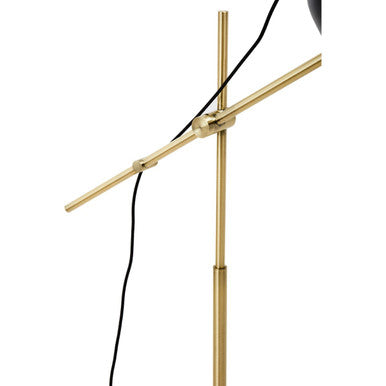 Equipoise Black & Brass Floor Lamp With Marble Base