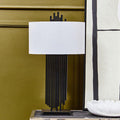 Impero Table Lamp With White Linen Shade