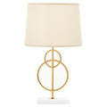 Zara White & Gold Circles Table Lamp