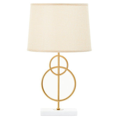 Zara White & Gold Circles Table Lamp