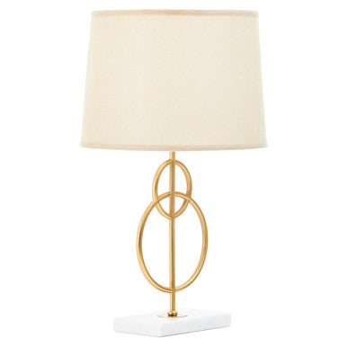 Zara White & Gold Circles Table Lamp