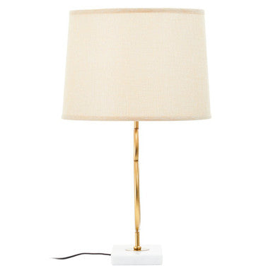 Zara White & Gold Circles Table Lamp
