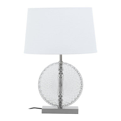 Zarni Glass & Brushed Chrome Table Lamp