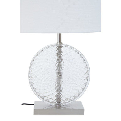 Zarni Glass & Brushed Chrome Table Lamp