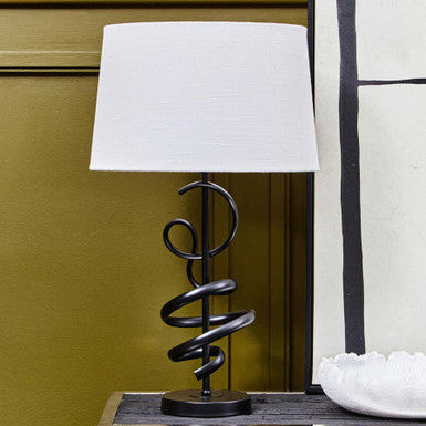 Zavi Matte Black Squiggle Table Lamp