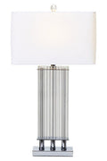 Elana Clear Glass Table Lamp With Matte Silver Base