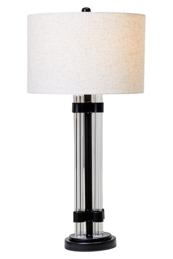 Eman Matte Black & Ivory Table Lamp