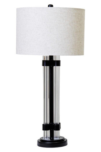 Eman Matte Black & Ivory Table Lamp