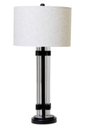 Eman Matte Black & Ivory Table Lamp