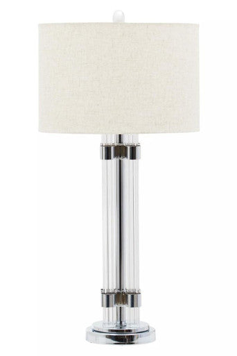 Eman Matte Silver & Ivory Table Lamp