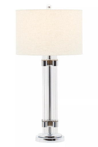 Eman Matte Silver & Ivory Table Lamp