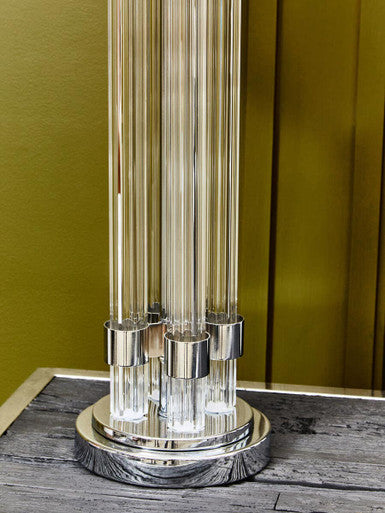 Eman Matte Silver & Ivory Table Lamp