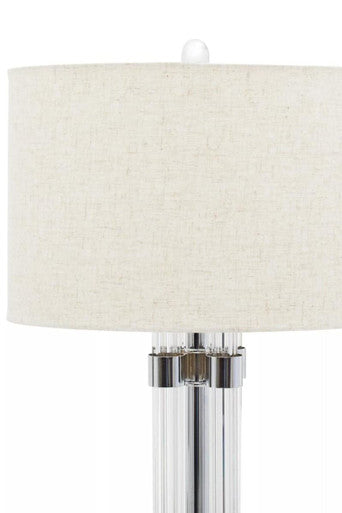 Eman Matte Silver & Ivory Table Lamp