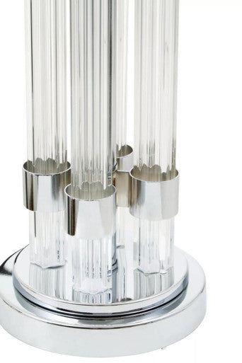 Eman Matte Silver & Ivory Table Lamp