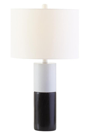 Eben Black & White Marble Table Lamp