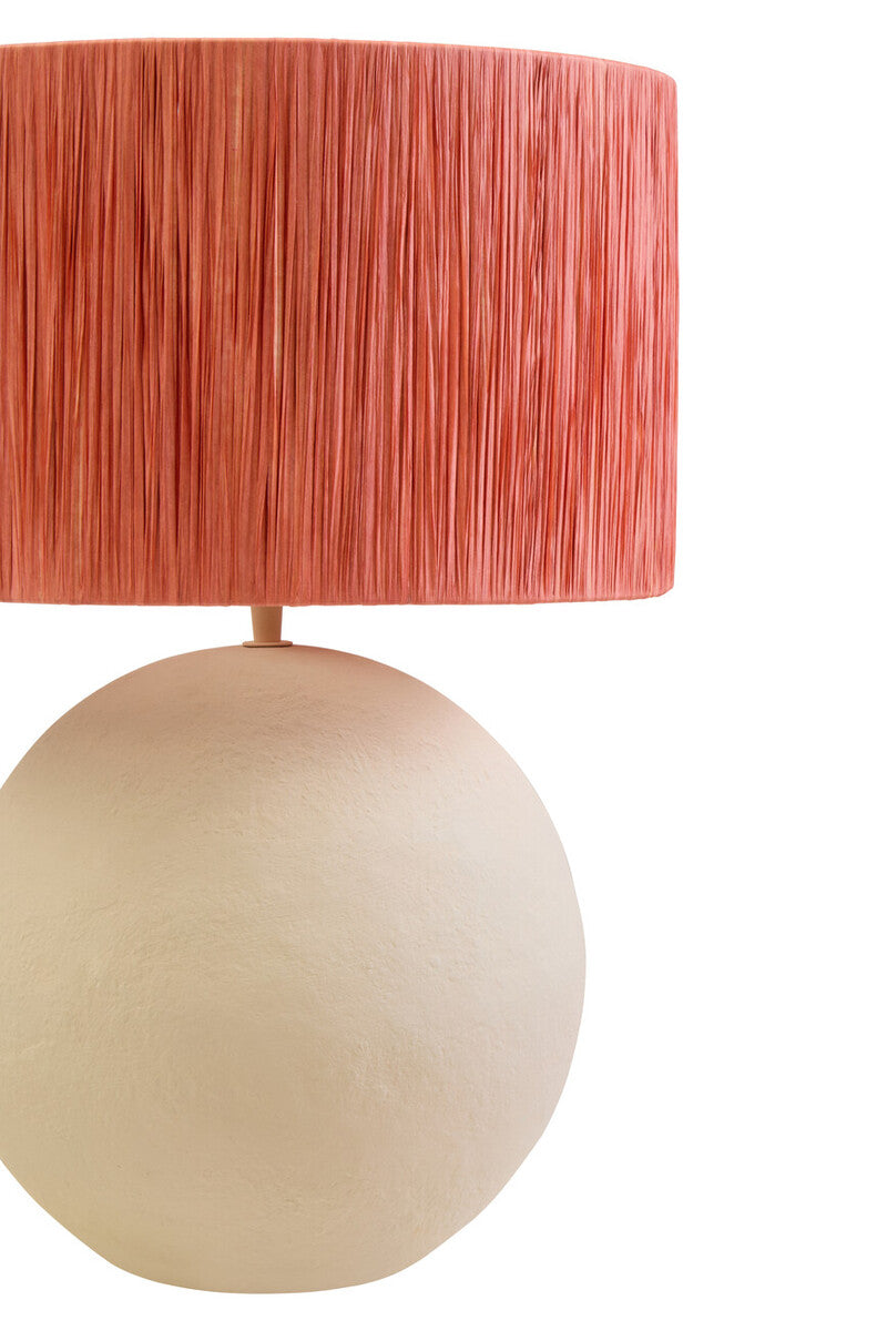 Carta Natural Papier Mache Table Lamp With Rust Raffia Shade
