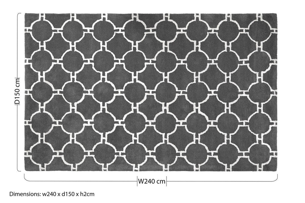 Bosie Kensington Townhouse Large Grey Hand Woven Rug