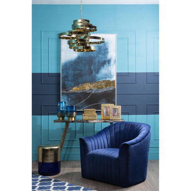 Bosie Kensington Townhouse Navy Blue & White Rug