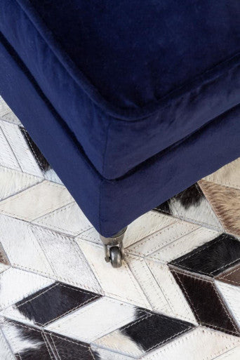 Bosie Safira Large Hair On Leather Chevron Patchwork Rug
