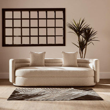 Bosie Safira Small Black & White Hair On Leather Rug