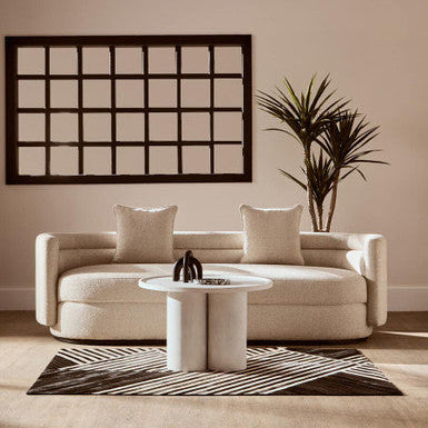 Bosie Safira Small Black & White Hair On Leather Rug