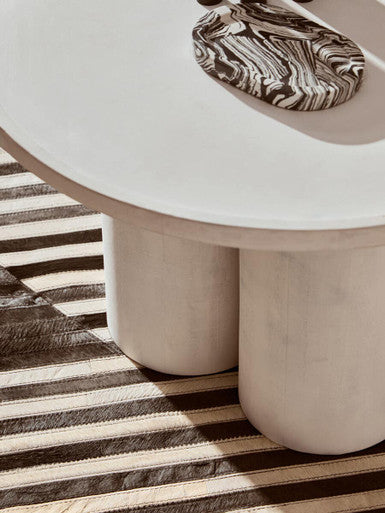 Bosie Safira Small Black & White Hair On Leather Rug