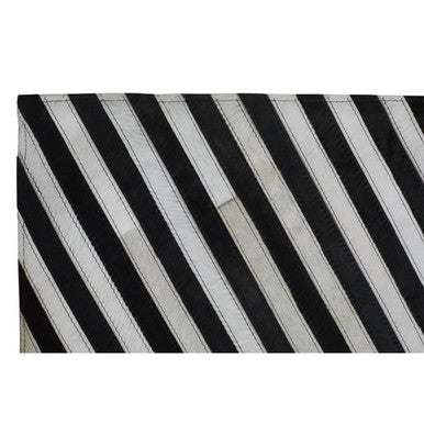 Bosie Safira Large Black & White Hair On Leather Rug