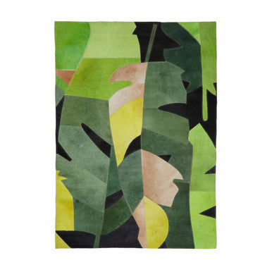 Bosie Safira Small Botanical Hair On Leather Rug
