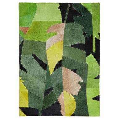 Bosie Safira Large Botanical Hair On Leather Rug
