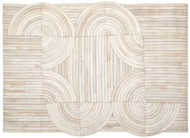 Bosie Safira Small Natural Hair On Leather Rug