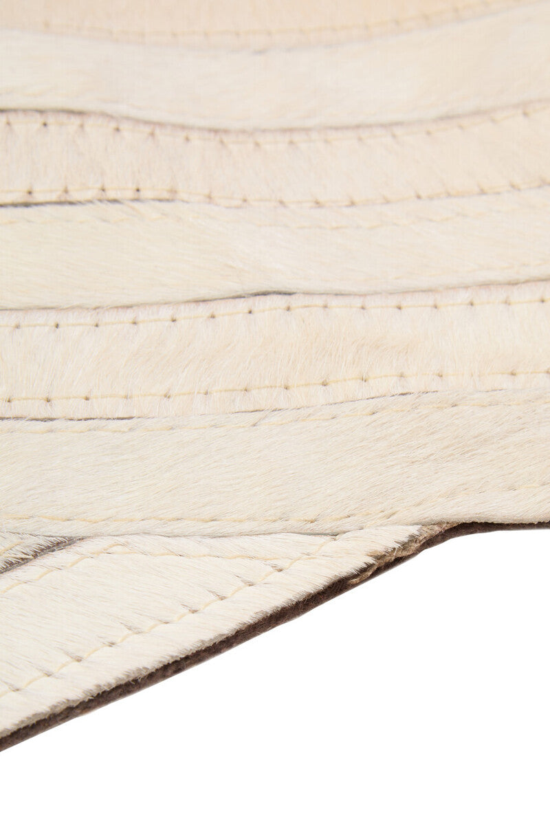 Bosie Safira Large Natural Hair On Leather Rug