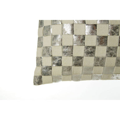 Bosie Kensington Townhouse Rectangular Ivory & Silver Check Cushion