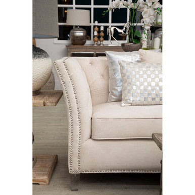 Bosie Kensington Townhouse Crush Leather Silver Cushion