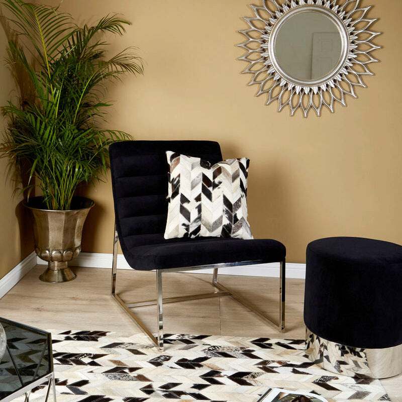 Bosie Safira Black & White Patchwork Cushion Cover