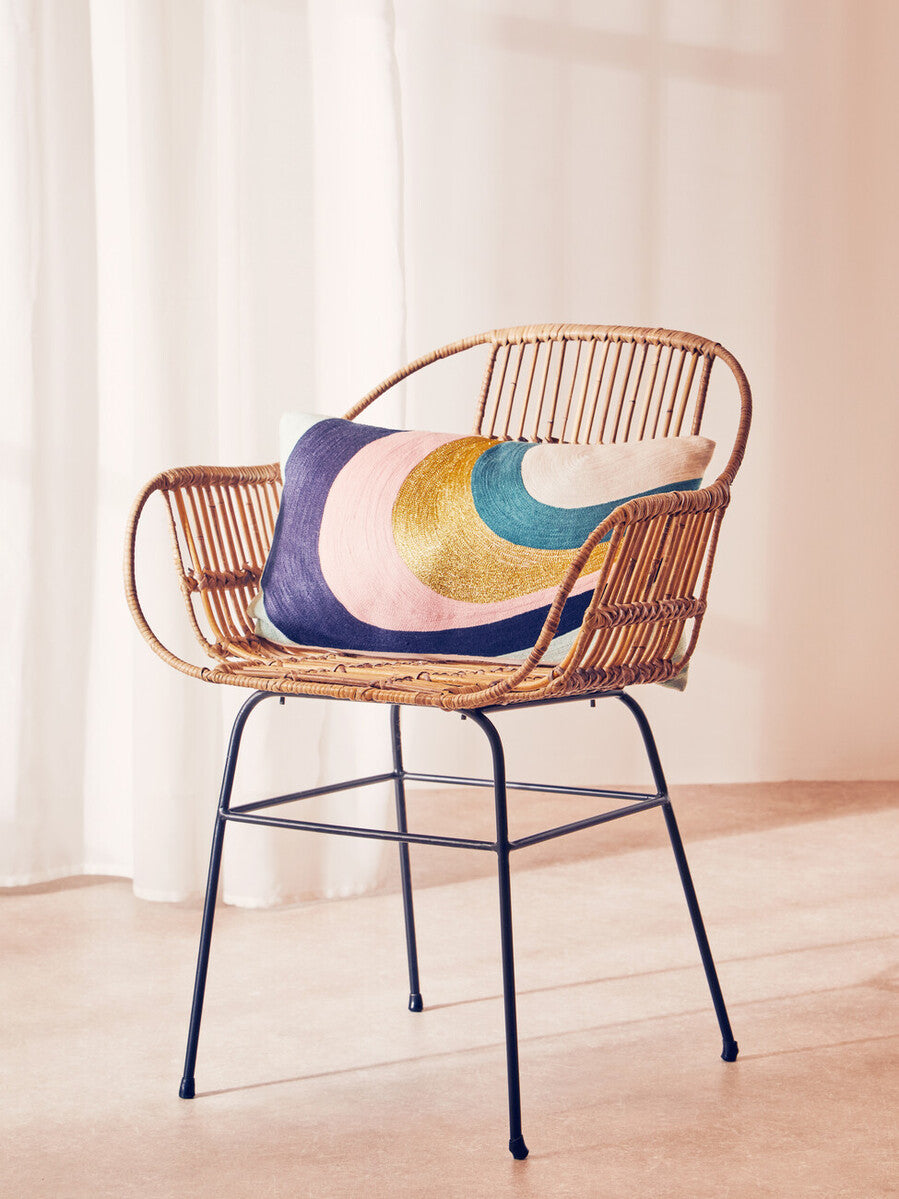 Bosie Ozella Curved Stripes Embroidered Cushion