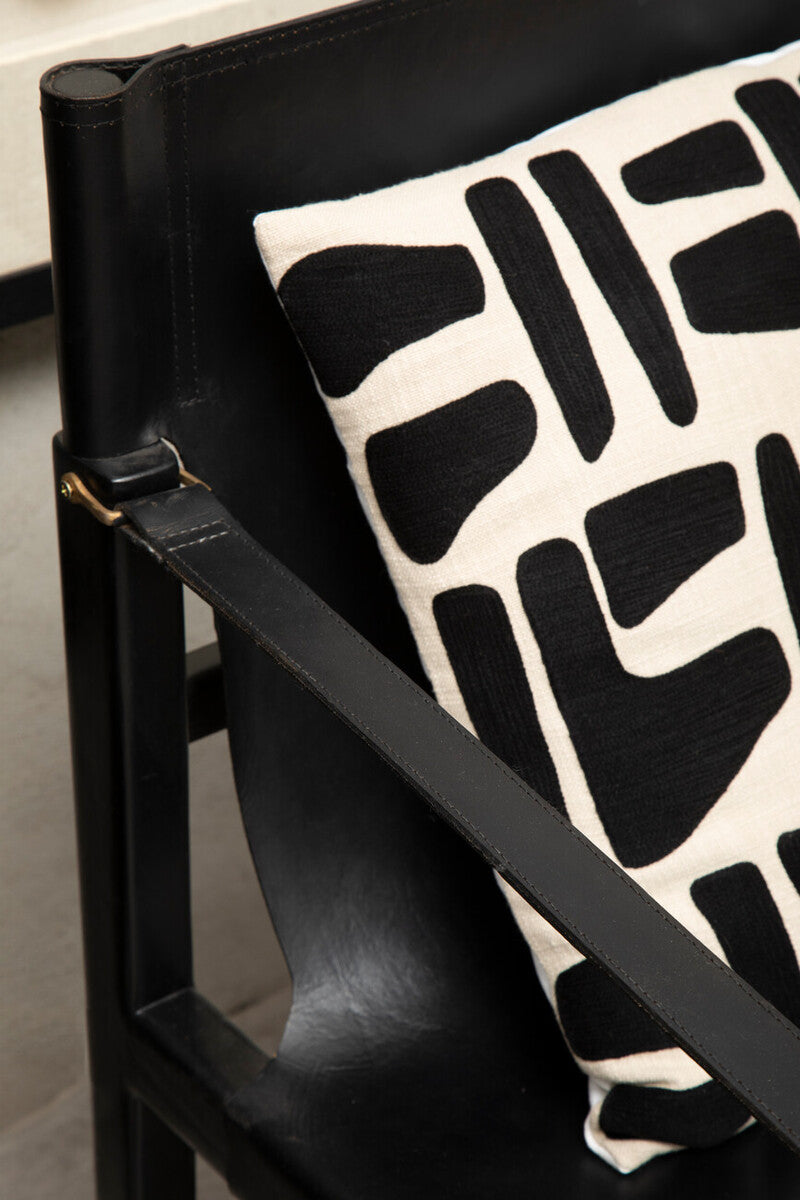 Bosie Ozella Natural & Black Square Cushion