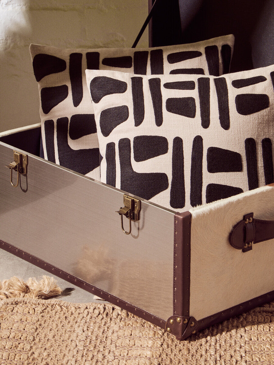 Bosie Ozella Natural & Black Square Cushion