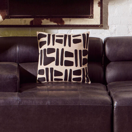 Bosie Ozella Natural & Black Square Cushion
