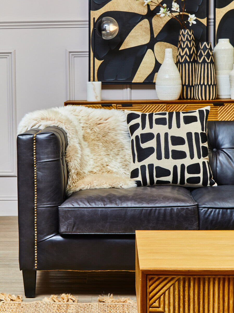 Bosie Ozella Natural & Black Square Cushion