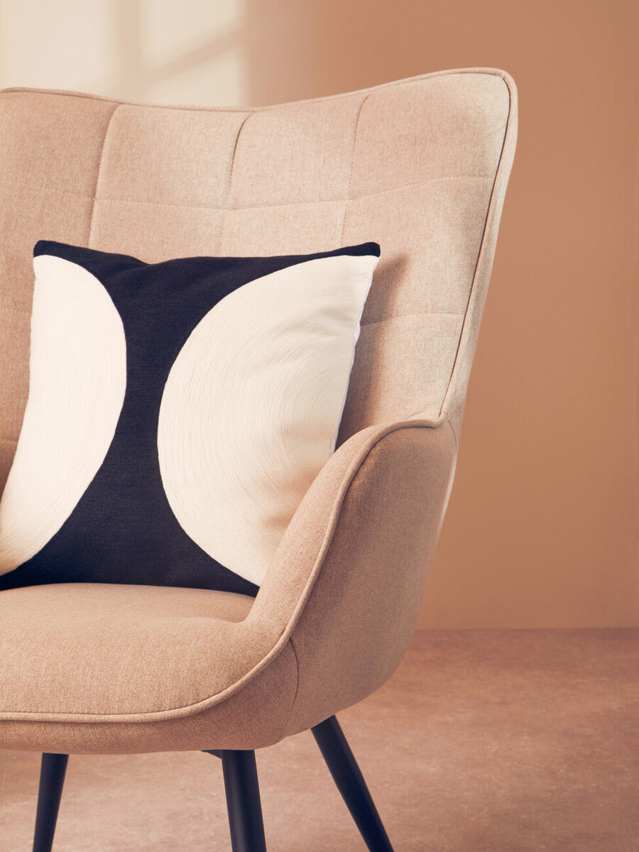 Bosie Ozella Black & White Semi Circular Design Cushion