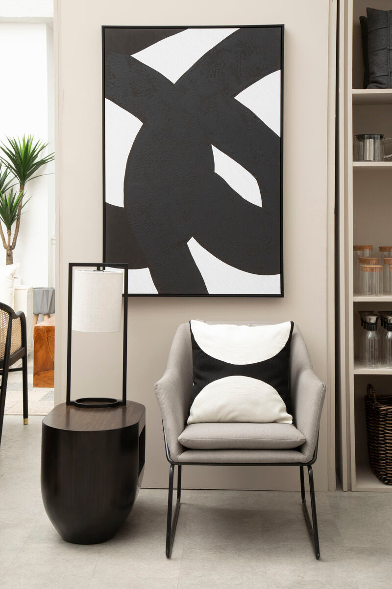 Bosie Ozella Black & White Semi Circular Design Cushion