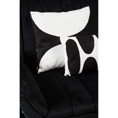 Bosie Ozella Black & White Semi Circular Design Cushion