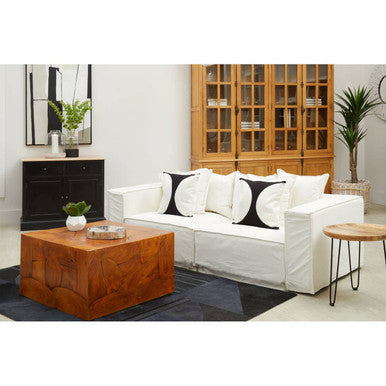 Bosie Ozella Black & White Semi Circular Design Cushion