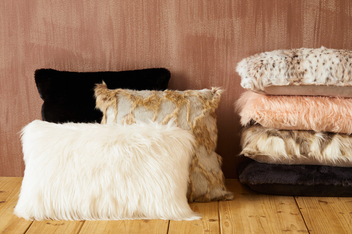 Bosie Lamina Animal Print Rectangular Fur Cushion