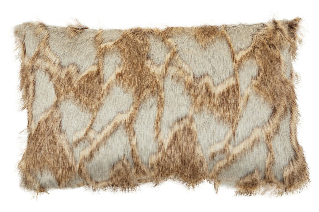 Bosie Lamina Grey & Natural Fur Cushion