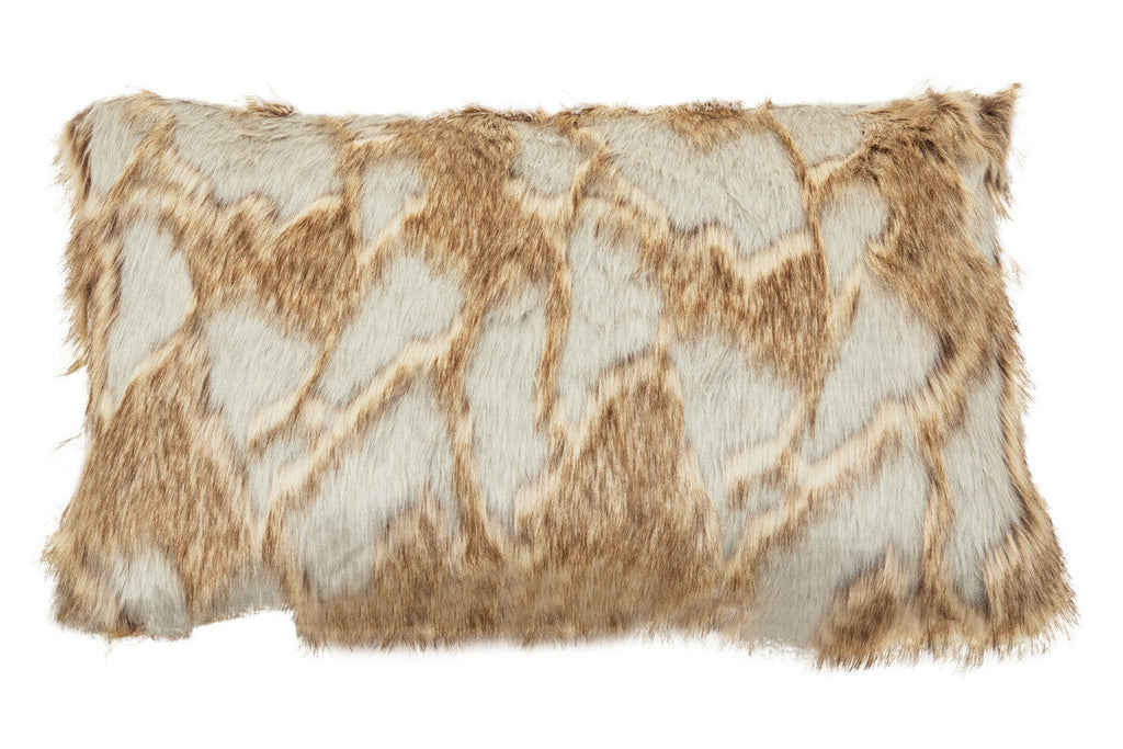 Bosie Lamina Grey & Natural Fur Cushion