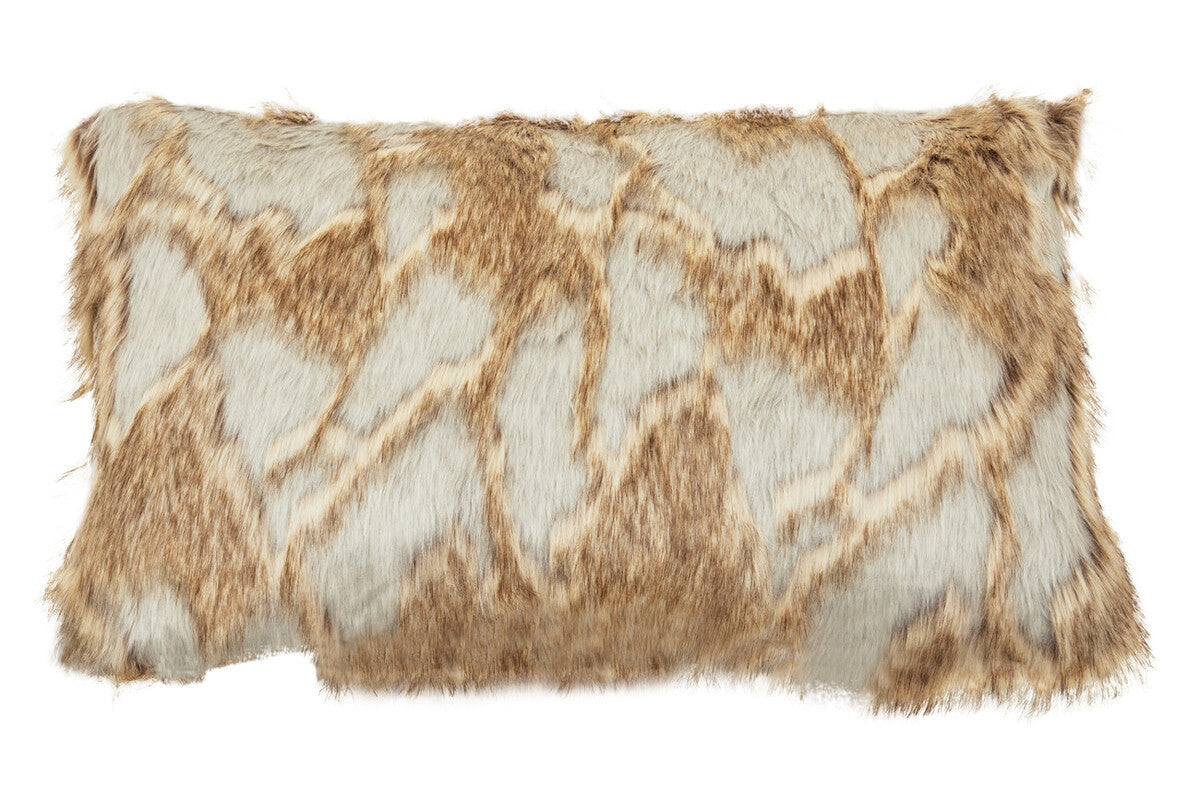 Bosie Lamina Grey & Natural Fur Cushion