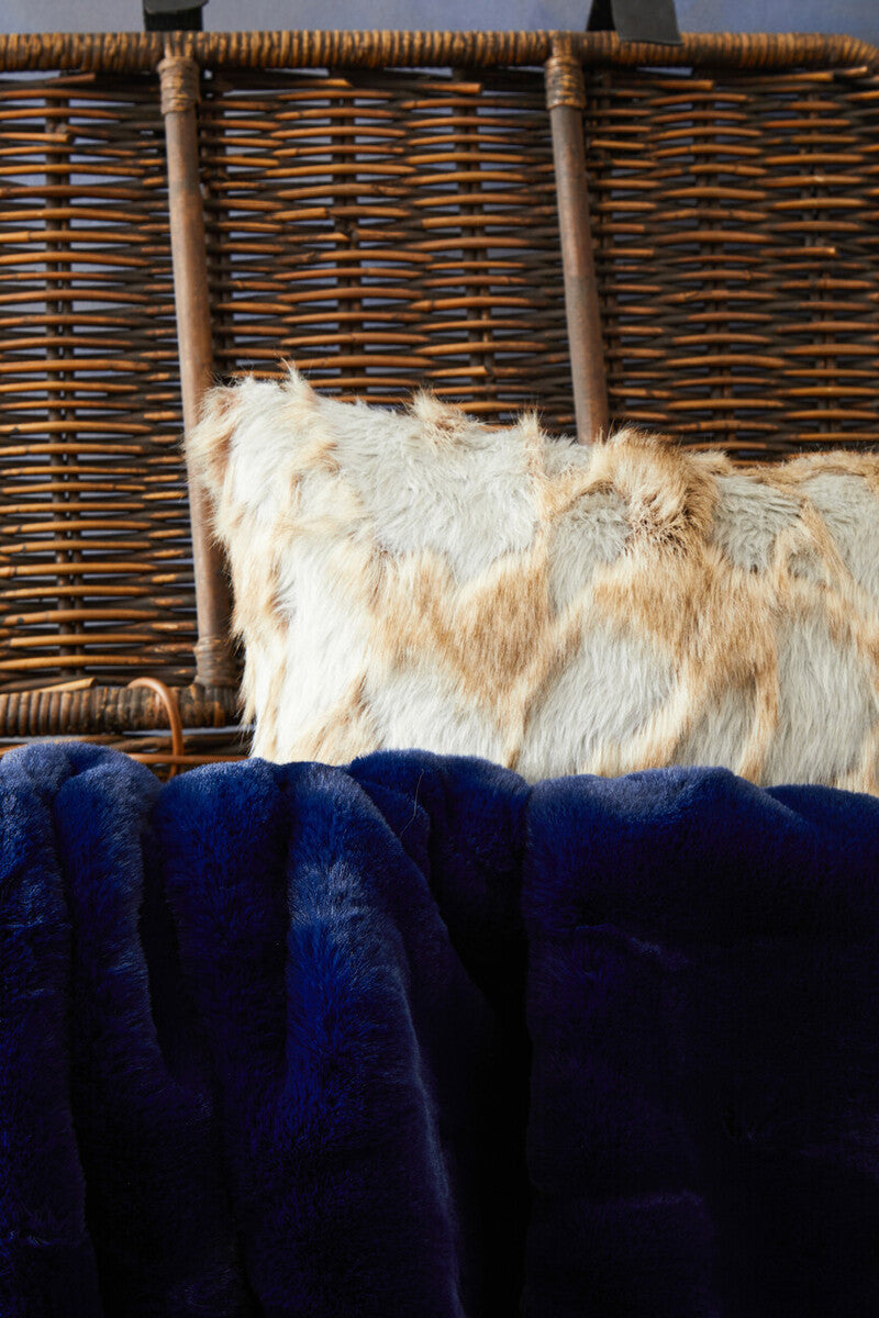 Bosie Lamina Grey & Natural Fur Cushion