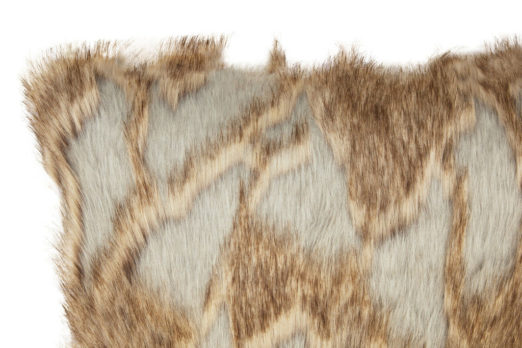 Bosie Lamina Grey & Natural Fur Cushion